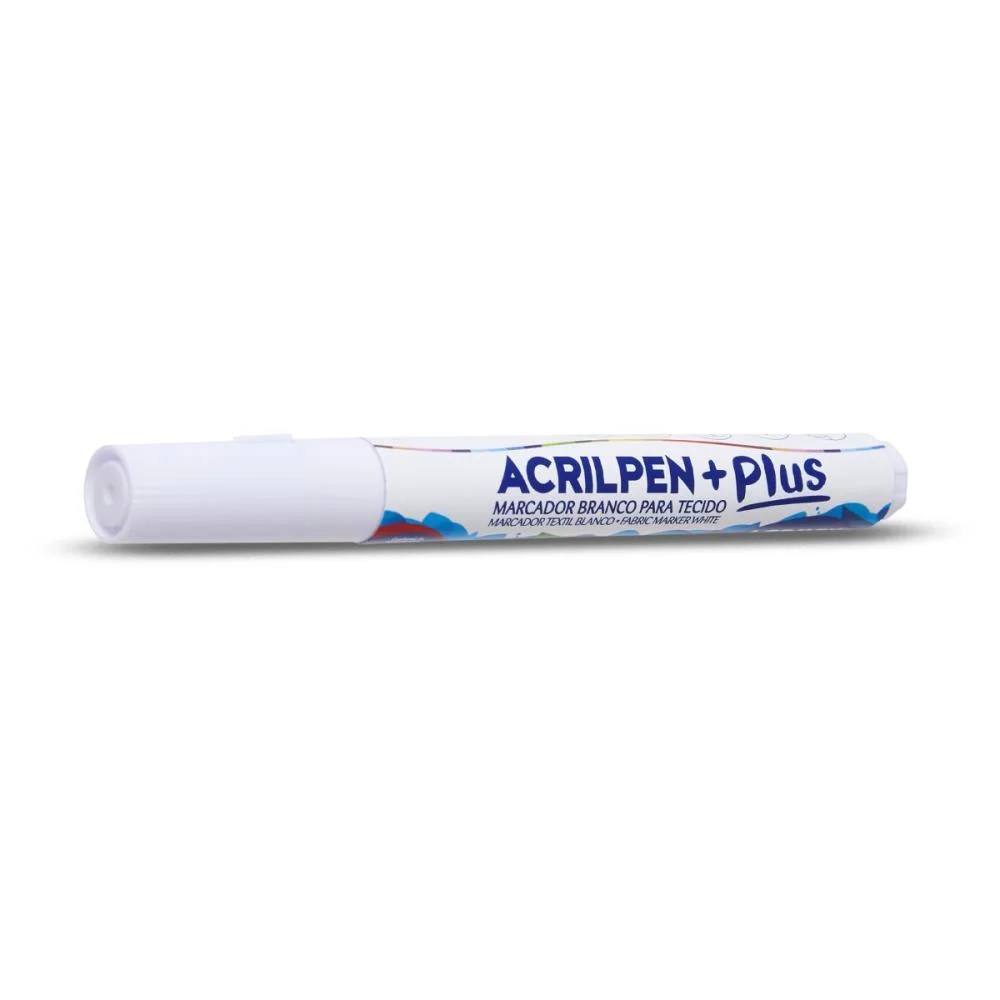 Caneta Para Tecido Branco Acrilpen Plus Acrilex (Blister)