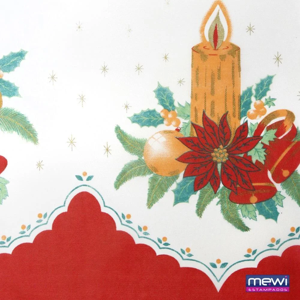 Tnt Estampado 1,40M 40G Natal Vela Com Sino Mewi (Rl-25Mts)