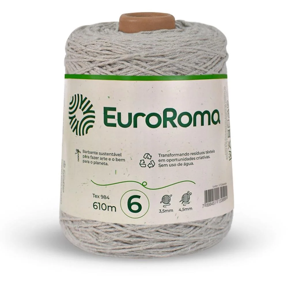 Barbante Colorido 600G 4/6 Fios 610M Caqui Euroroma