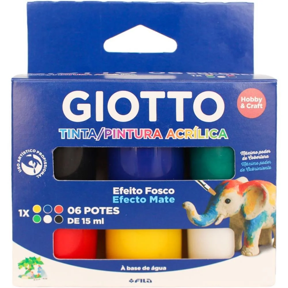 Tinta Acrilica Giotto 15Ml 06 Cores Canson