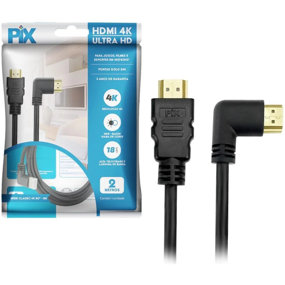 Cabo Hdmi Hdmi X Hdmi 90º 2.0 4K 2Mts. Santana Centro