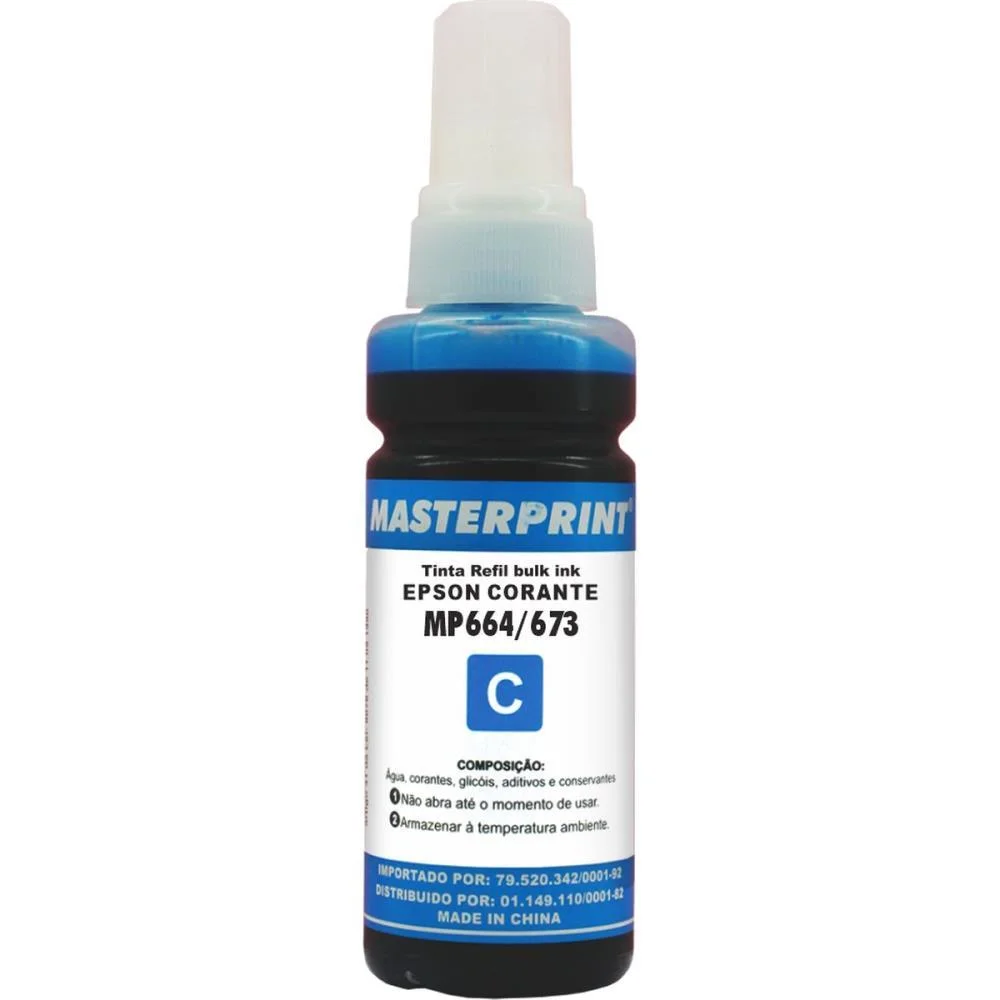 Refil De Tinta Epson Comp. 664 Ciano 100Ml Masterprint