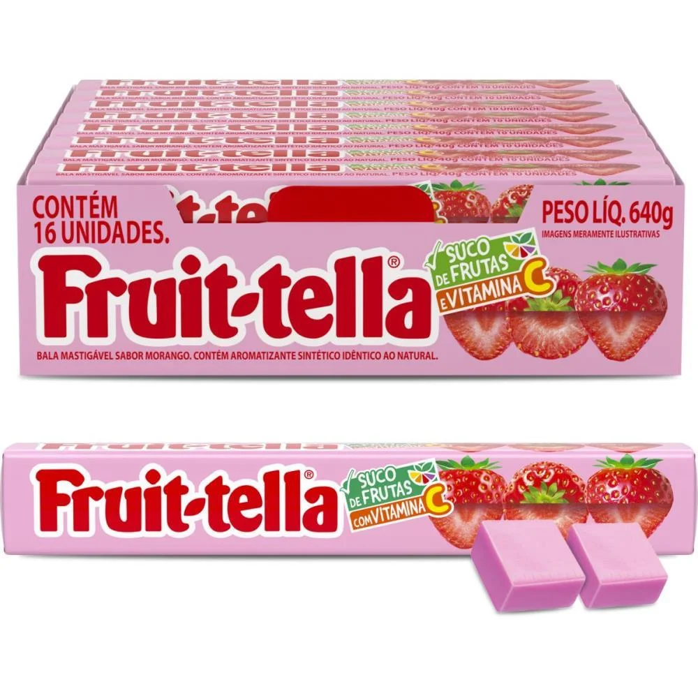 16 X Bala Fruittella Morango 40G Perfetti Van Melle .
