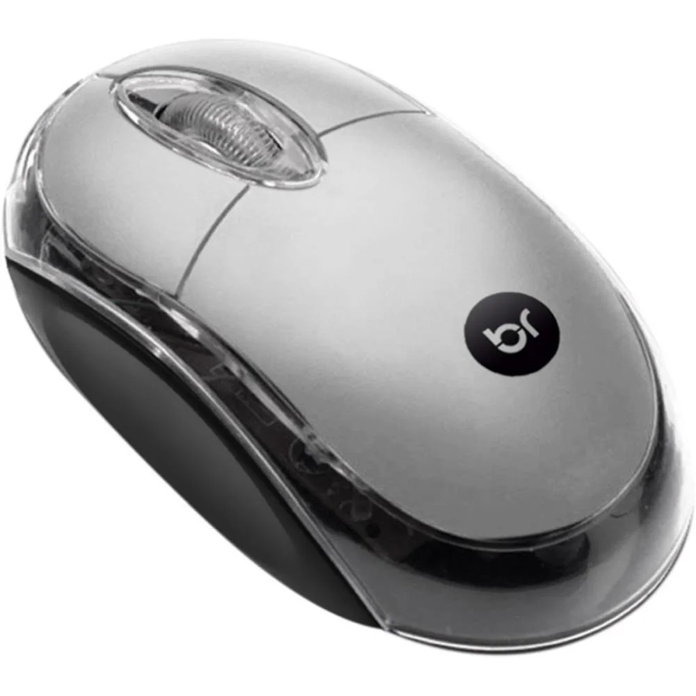 Mouse Optico Usb 800Dpi Cabo 1,1M Prata Bright