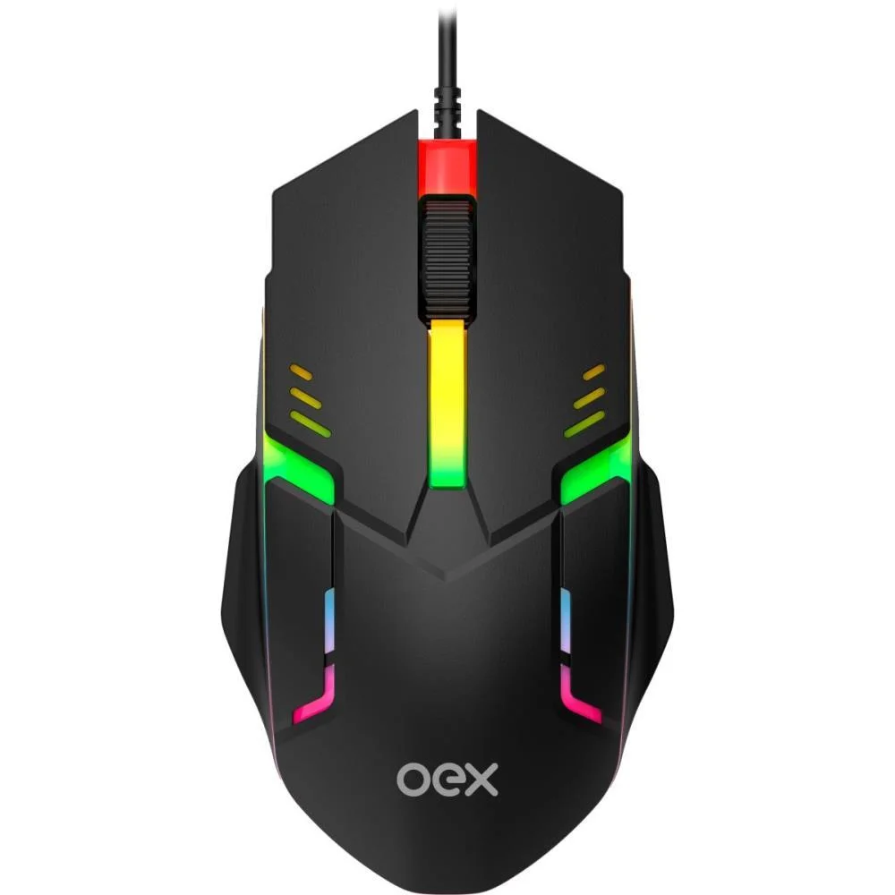 Mouse Optico Usb Rainbow 1200Dpi Preto Newex