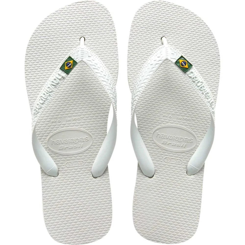 Chinelo Havaianas Unissex Brasil 37/8 Branco Havaianas (Par)