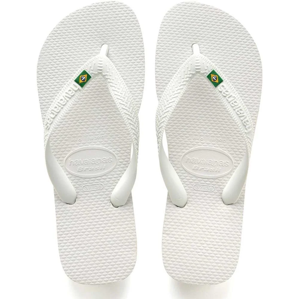 Chinelo Havaianas Unissex Brasil 45/6 Branco Havaianas (Par)
