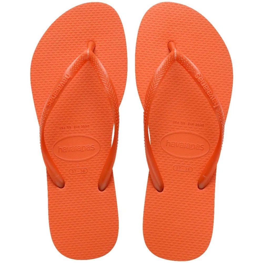 Chinelo Havaianas Feminino Slim 35/6 Laranja Sunset Havaianas (Par)