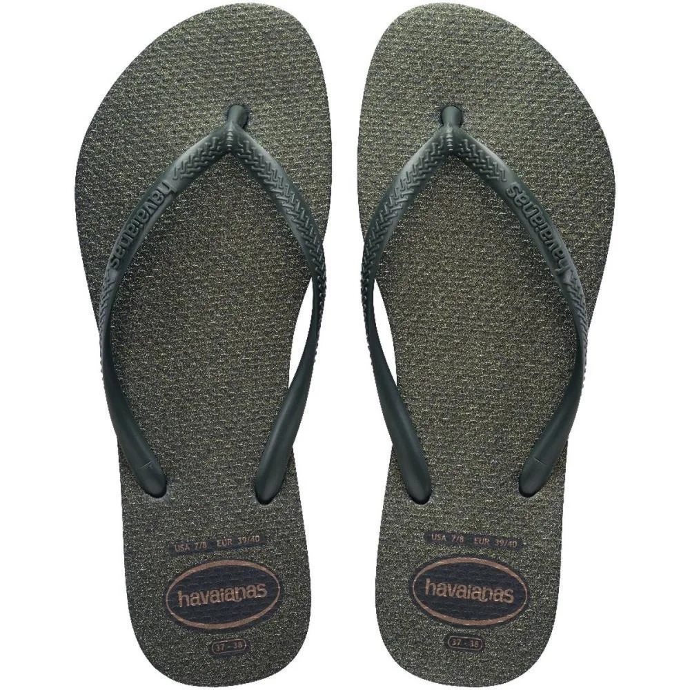 Chinelo Havaianas Feminino Slim Gloss 35/6 Verde Olive Havaianas (Par)