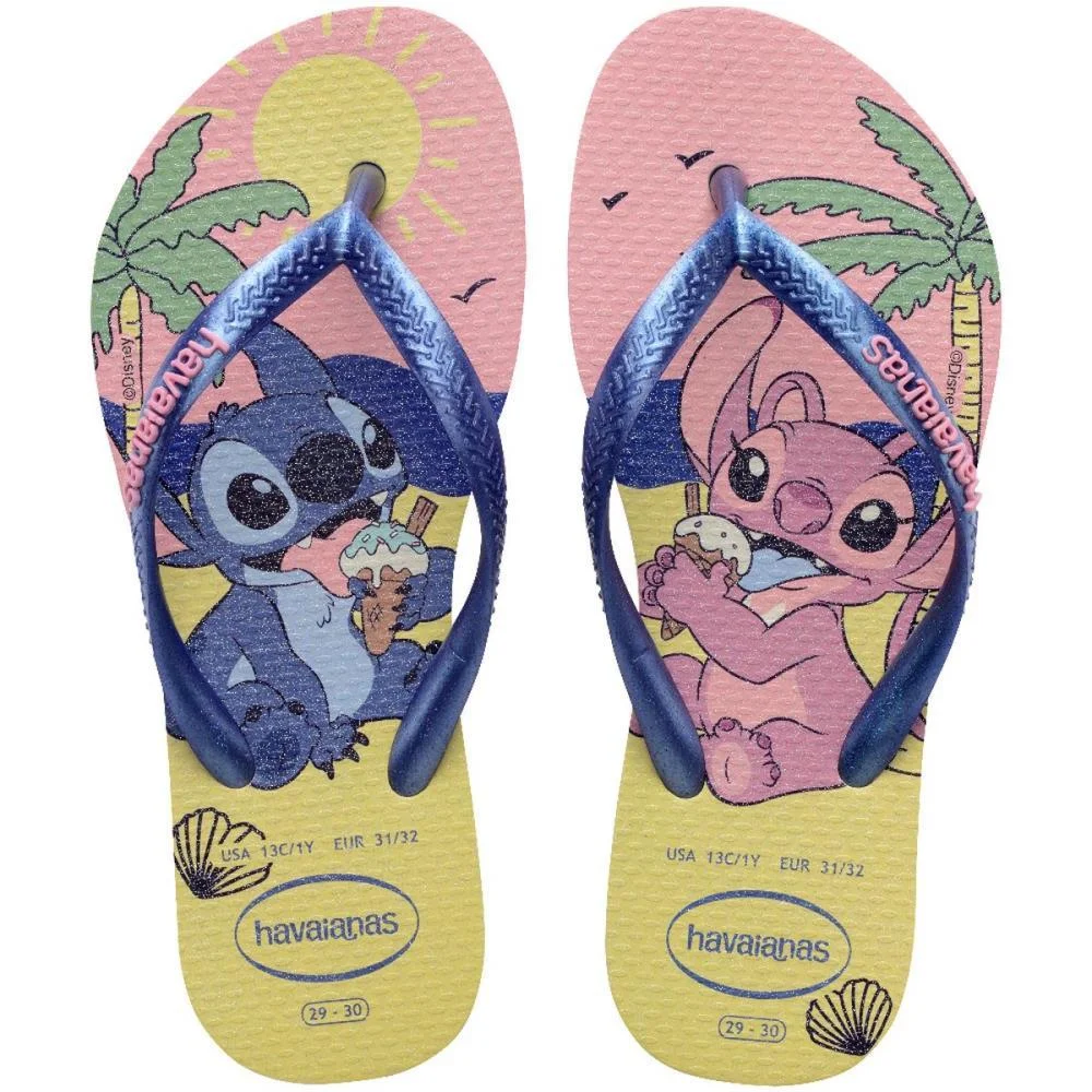 Chinelo Havaianas Infantil Stitch Kids Slim Disney 23/4 Havaianas (Par)