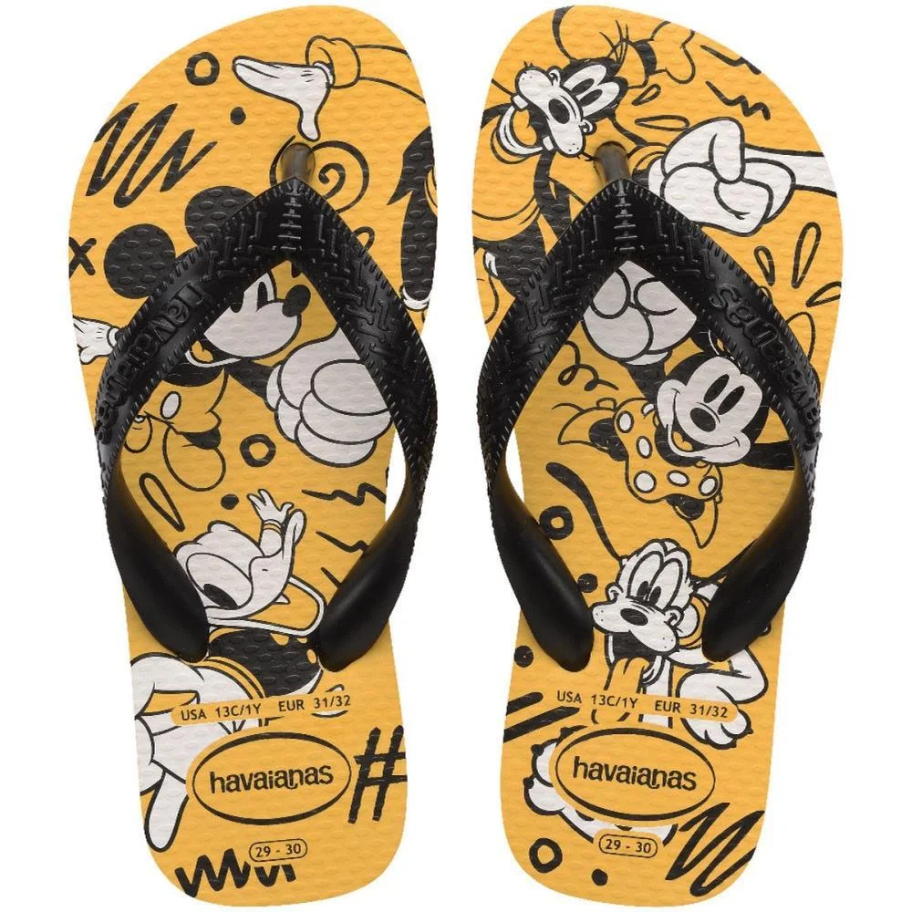 Chinelo Havaianas Infantil Kids Disney 31/2 Amarelo Havaianas (Par)