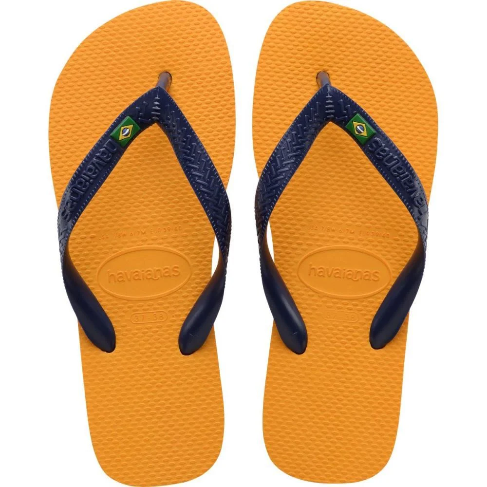 Chinelo Havaianas Unissex Brasil 43/4 Amarelo Pop/Marinh Havaianas (Par)