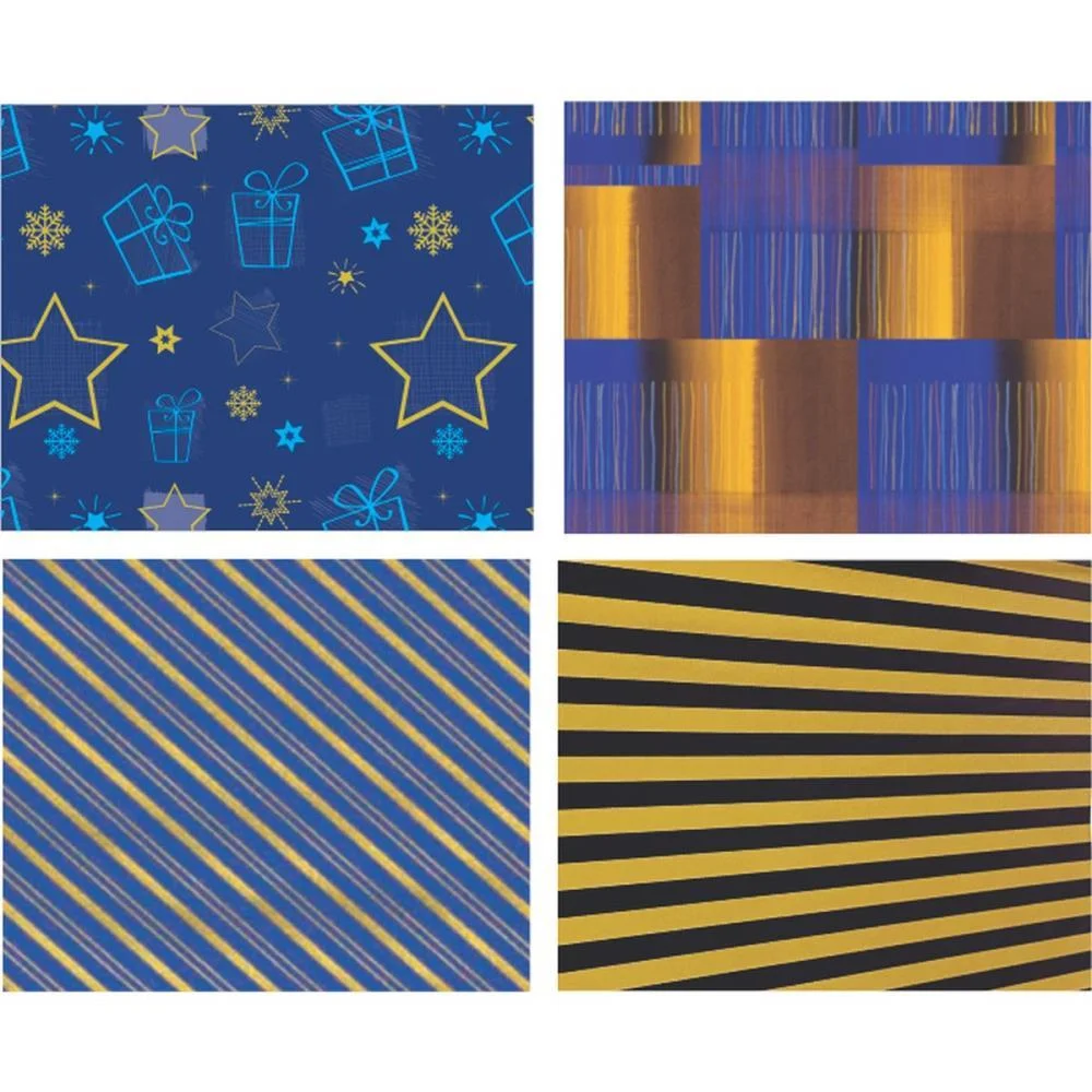 Papel Presente 50X60Cm Couche Linha Diamante Masculino 4Mod. V.m.p. (Pct.c/40)