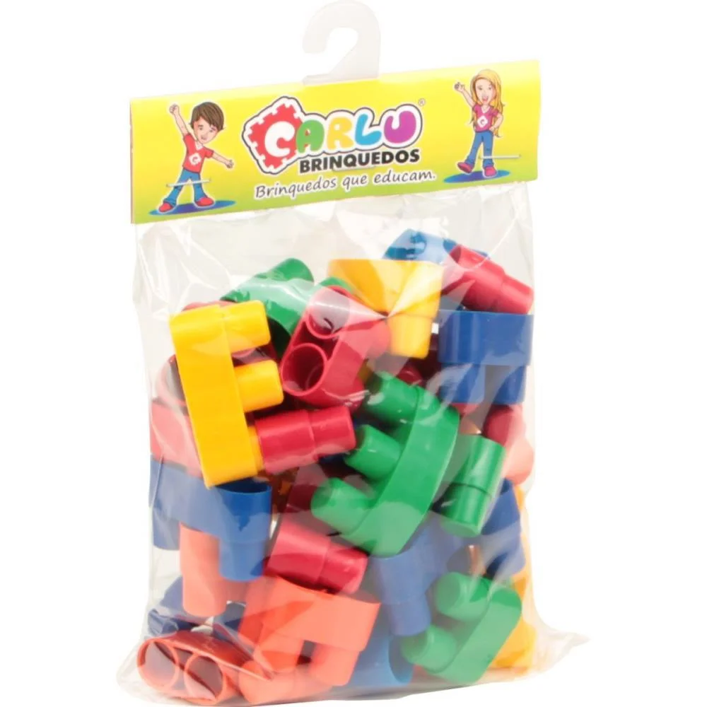 Brinquedo Para Montar Conectando Formas 40Pecas Plas Carlu