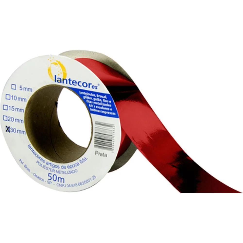 Fita Metaloide 15Mmx50Mts. Vermelho Lantecor