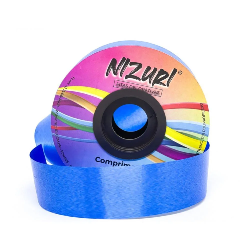 Fita Poli Lisa 21Mmx50M Azul Nizuri (Rolo)