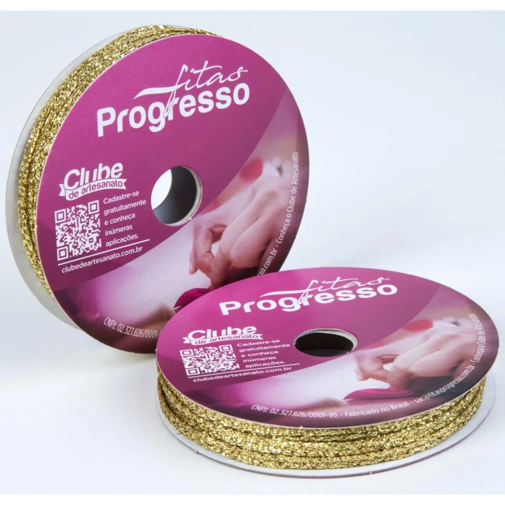 Fita Metalizada 2Mm 10M. Ouro Aramada Fitas Progresso