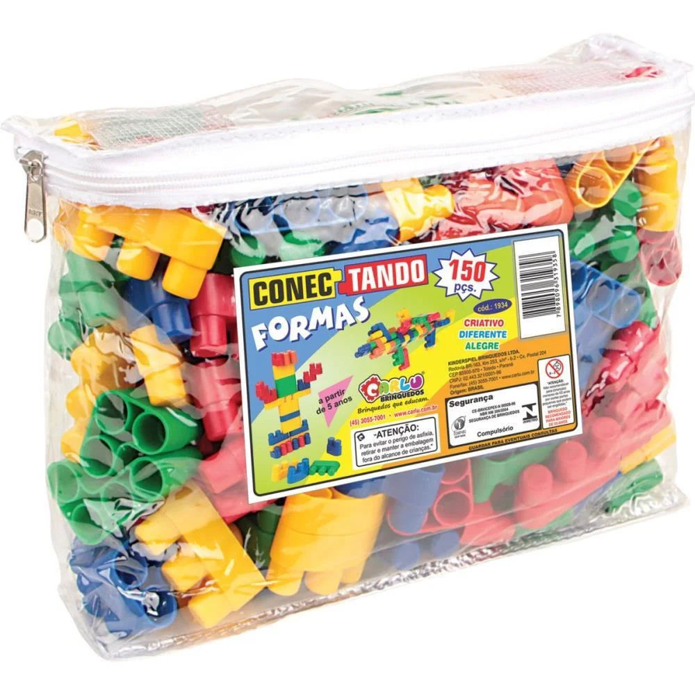 Brinquedo Para Montar Conectando Formas 150Pcs Carlu
