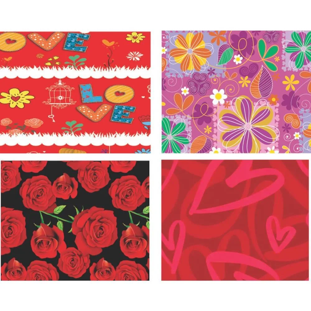Papel Presente 60X96Cm Couche Linha Diamante Feminino 4Mod. V.m.p. (Pct.c/40)