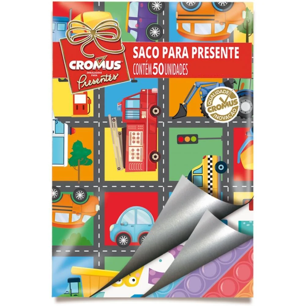 Saco Metalizado 20X30Cm Infantil Sortido 20X29Cm Cromus (Pct.c/50)