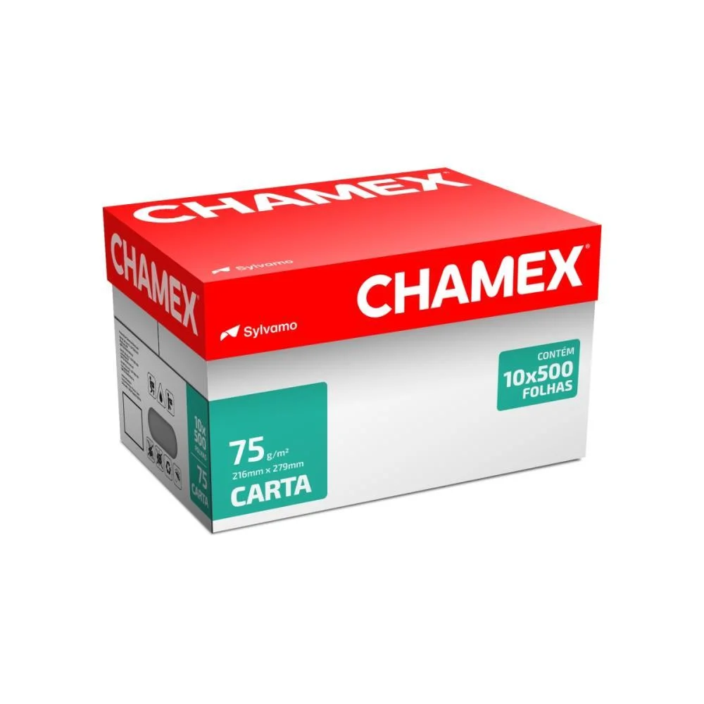 Papel Sulfite Carta Chamex 75G 10 Pctx500 Fls Chamex Com 10 Unidades
