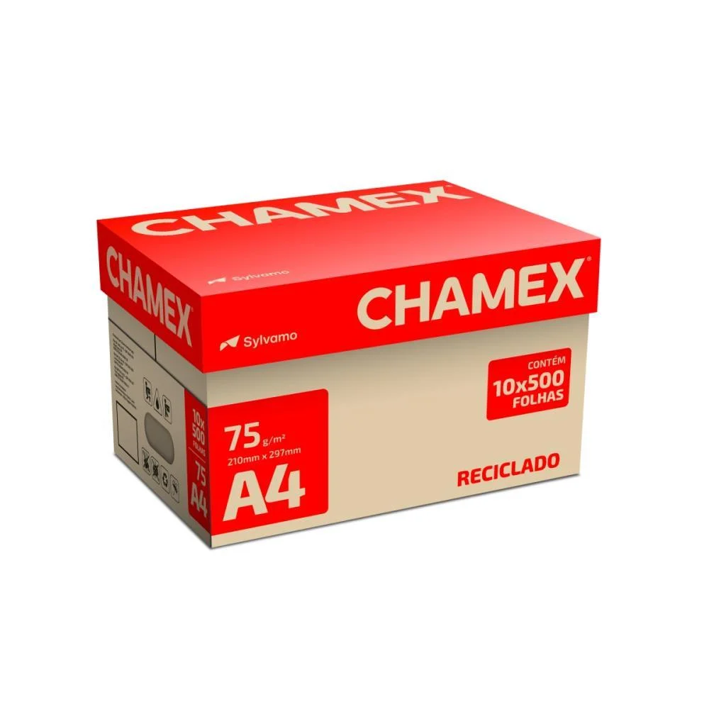 Papel Sulfite A4 Reciclado Chamex Eco 75G 10 Pctx500 Fls Chamex (Caixa)