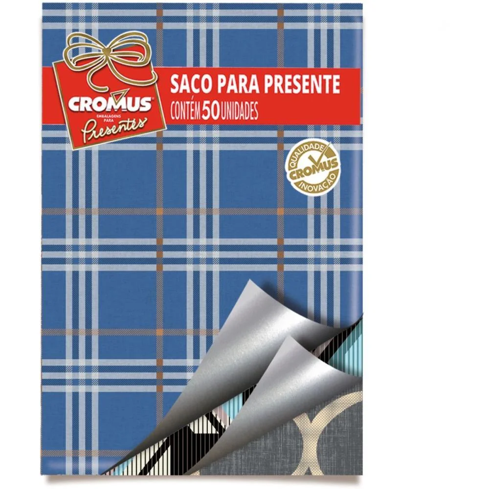 Saco Metalizado 45X60Cm Masculino Mix Sortidos 45X59Cm Cromus (Pct.c/25)