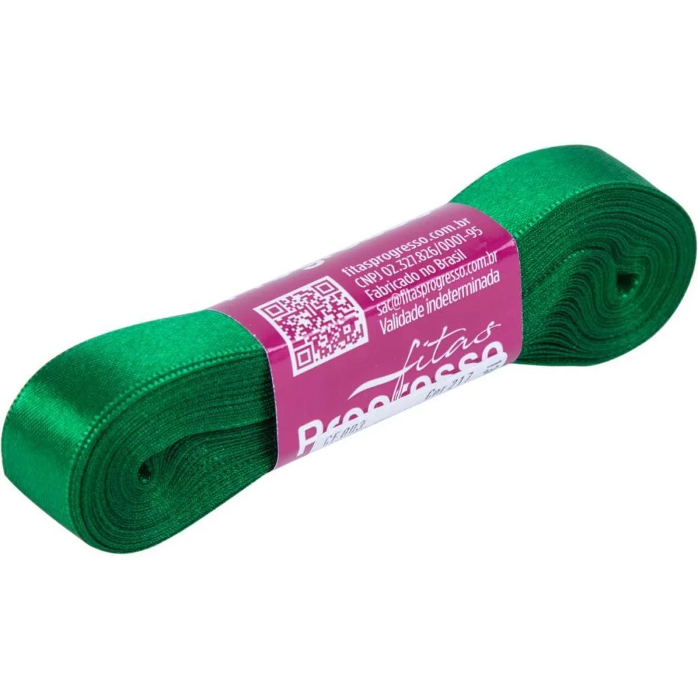 Fita De Cetim 15Mm 10M. Verde Bandeira 217 Fitas Progresso