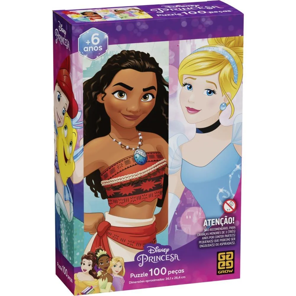 Quebra-Cabeca Cartonado Princesas 100 Pecas Grow