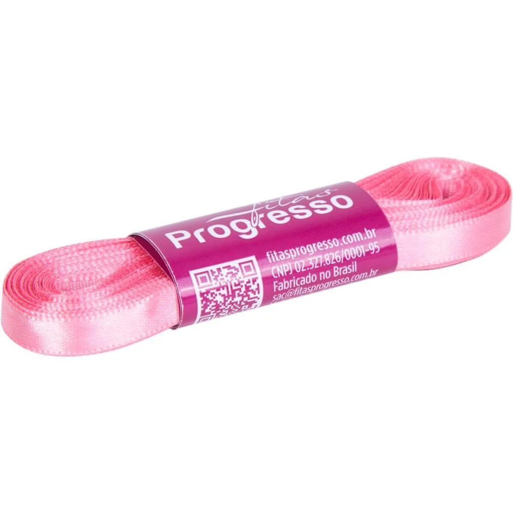 Fita De Cetim 07Mm 10M. Rosa Petala 009 Fitas Progresso