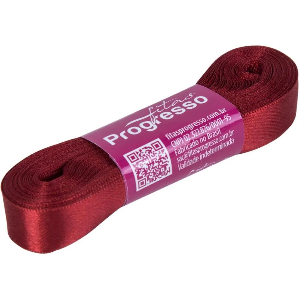 Fita De Cetim 15Mm 10M. Vinho 389 Fitas Progresso