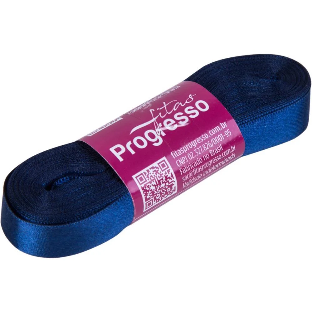 Fita De Cetim 15Mm 10M. Azul Marinho 215 Fitas Progresso