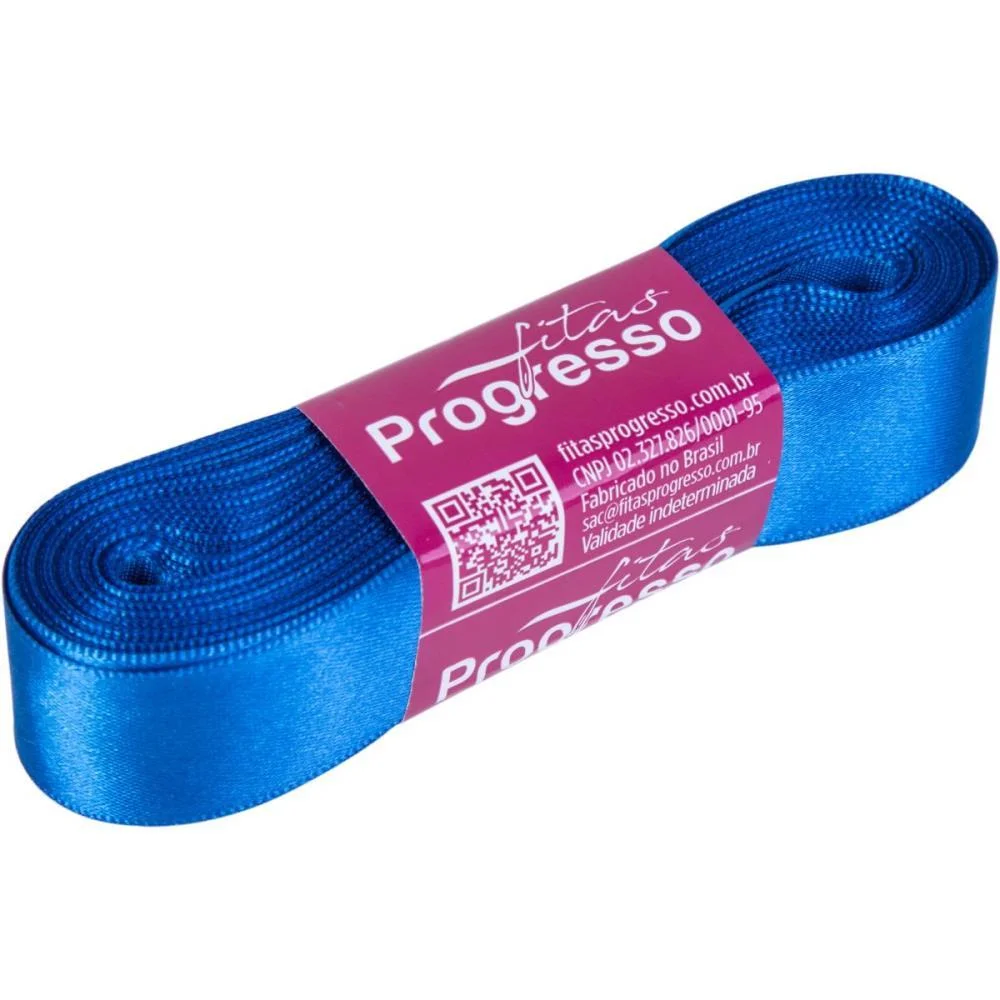 Fita De Cetim 15Mm 10M. Azul Royal 214 Fitas Progresso