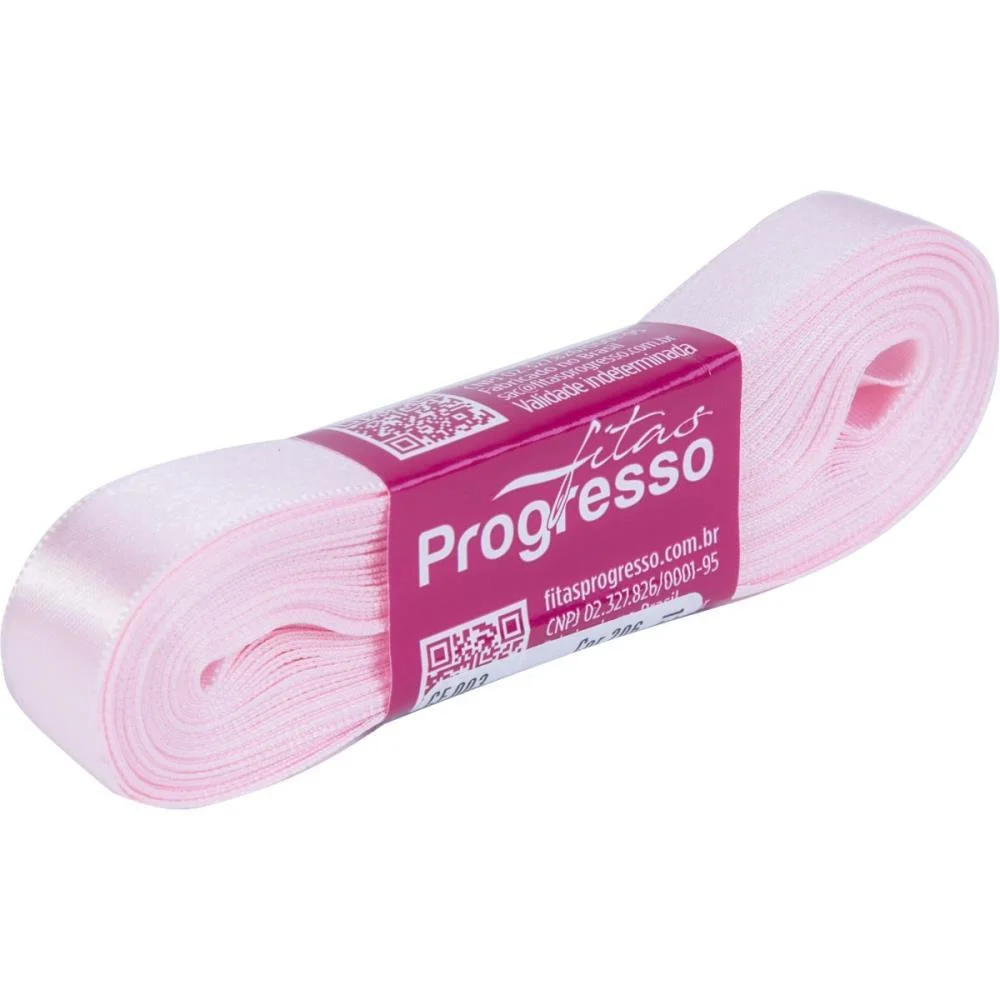 Fita De Cetim 15Mm 10M. Rosa Claro 206 Fitas Progresso