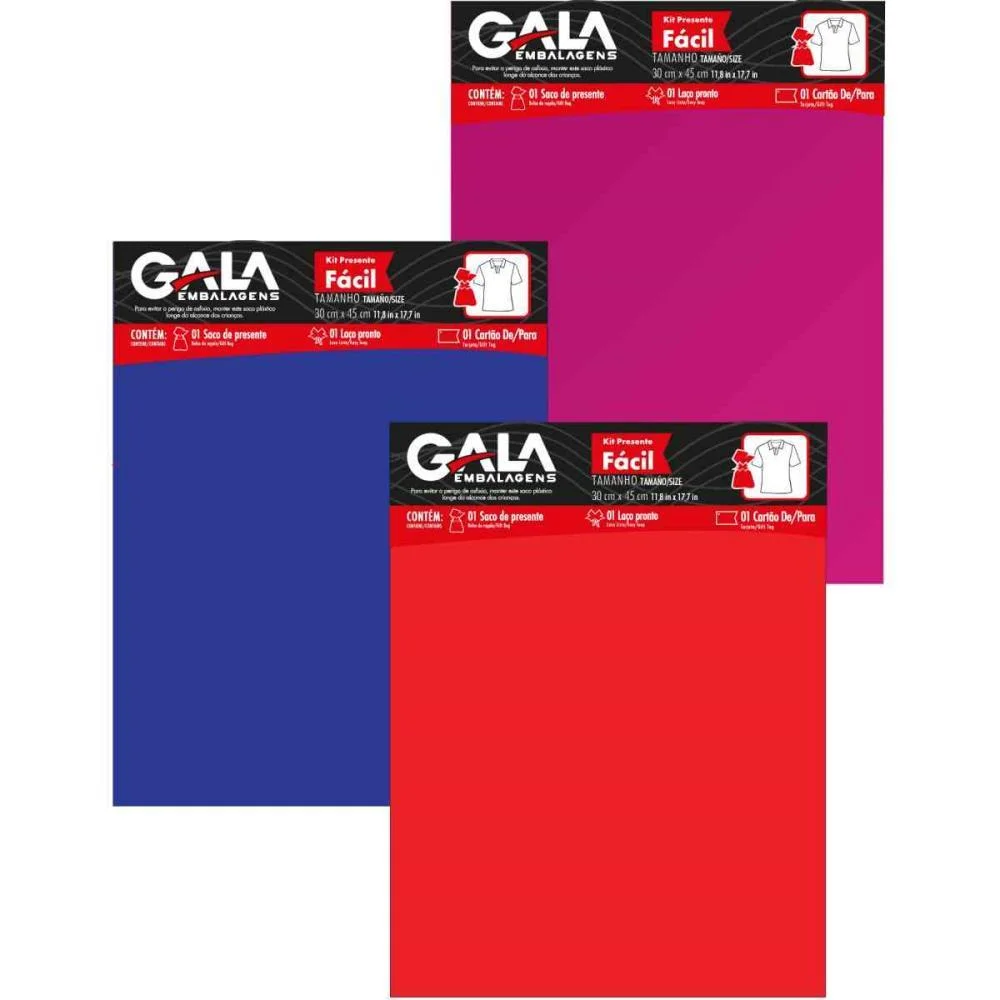 Saco Metalizado 30X45Cm Saco+Laco Sortido Blister C/1U Gala Embalagens (Pct.c/40)