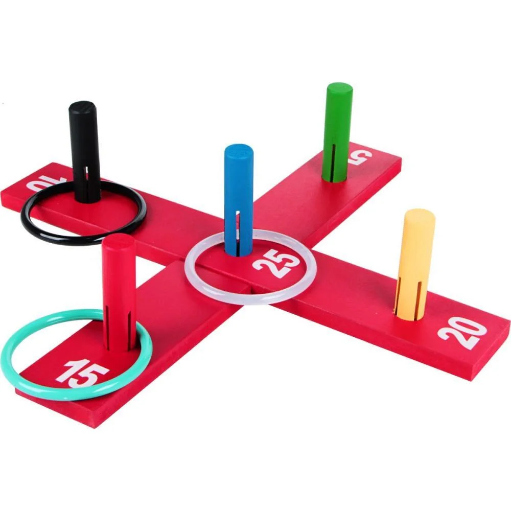 Brinquedo Pedagogico Madeira Jogo De Argola Cruz 10Pcs Carlu