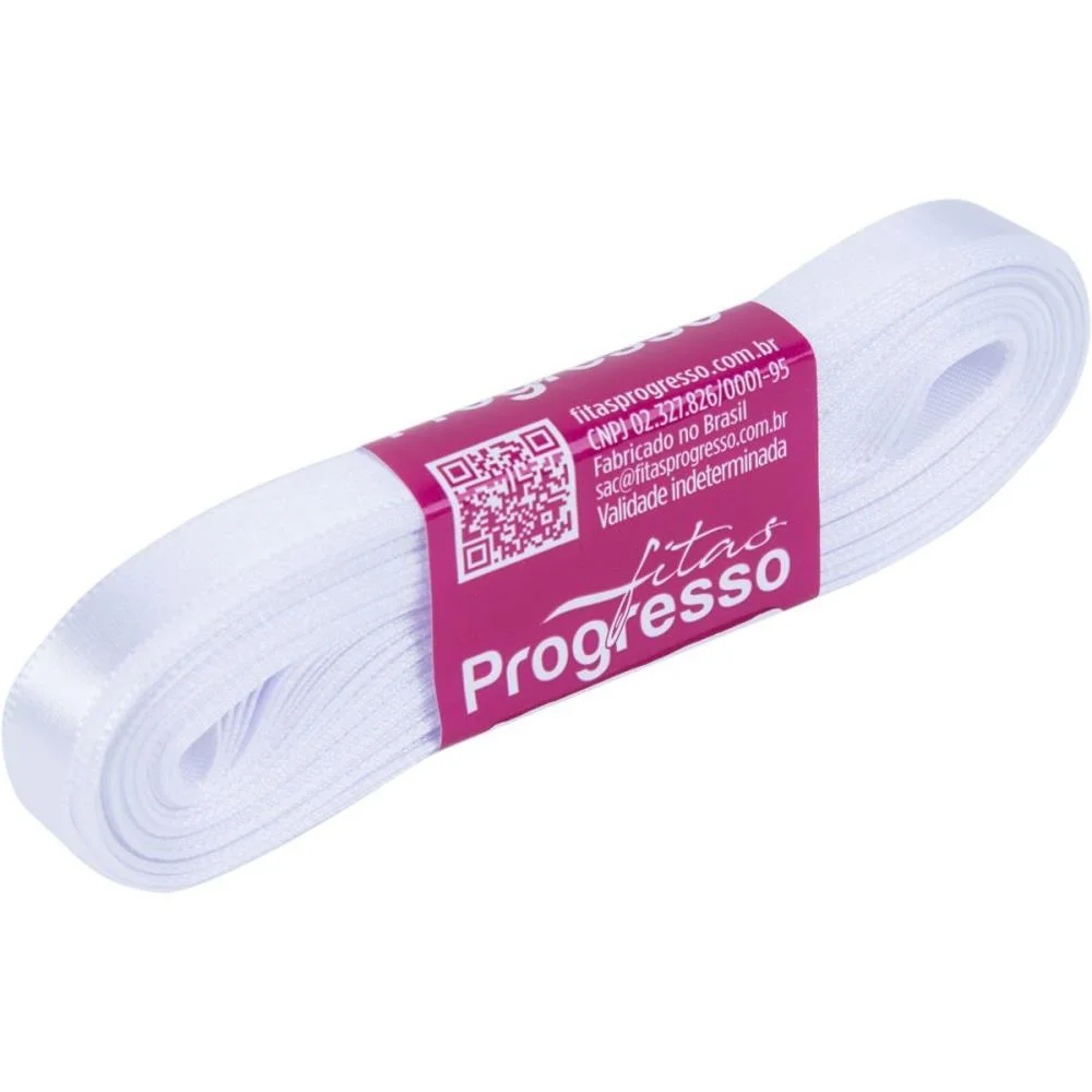 Fita De Cetim 10Mm 10M. Branco 201 Fitas Progresso