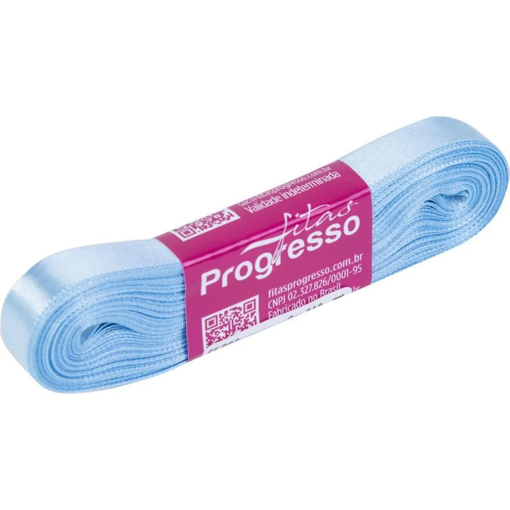 Fita De Cetim 10Mm 10M. Azul Bebe 212 Fitas Progresso