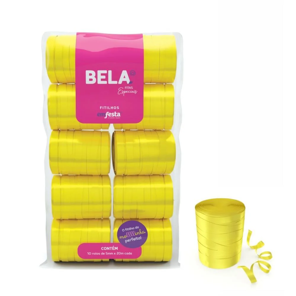 Fitilho 5Mmx50M Amarelo Emfesta (Pct.c/10)