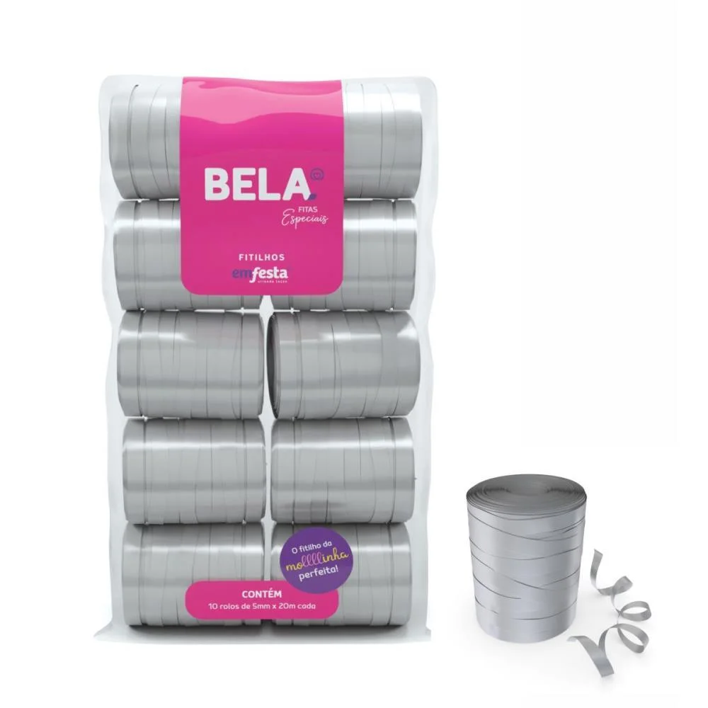 Fitilho 5Mmx50M Prata Emfesta (Pct.c/10)