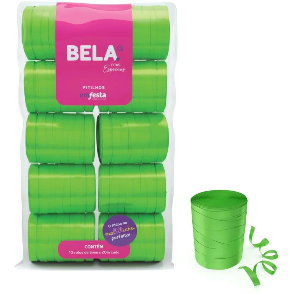 Fitilho 5Mmx50M Verde Especial Emfesta (Pct.c/10)