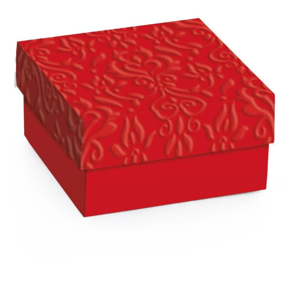 Caixa Para Presente Com Tampa Mini C/Relevo Verm. G 12Cm. Cromus (Pct.c/10)