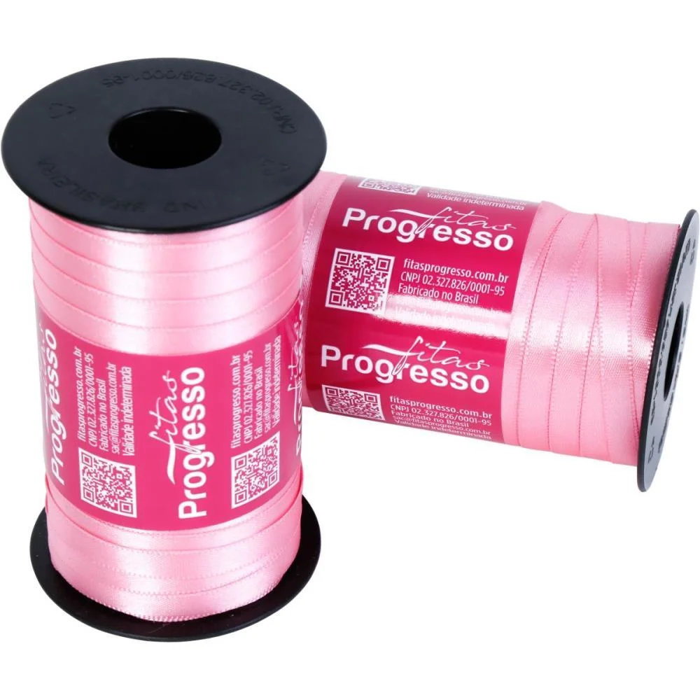 Fita De Cetim 07Mm 100M. Rosa Escuro 240 Fitas Progresso (Carretel)