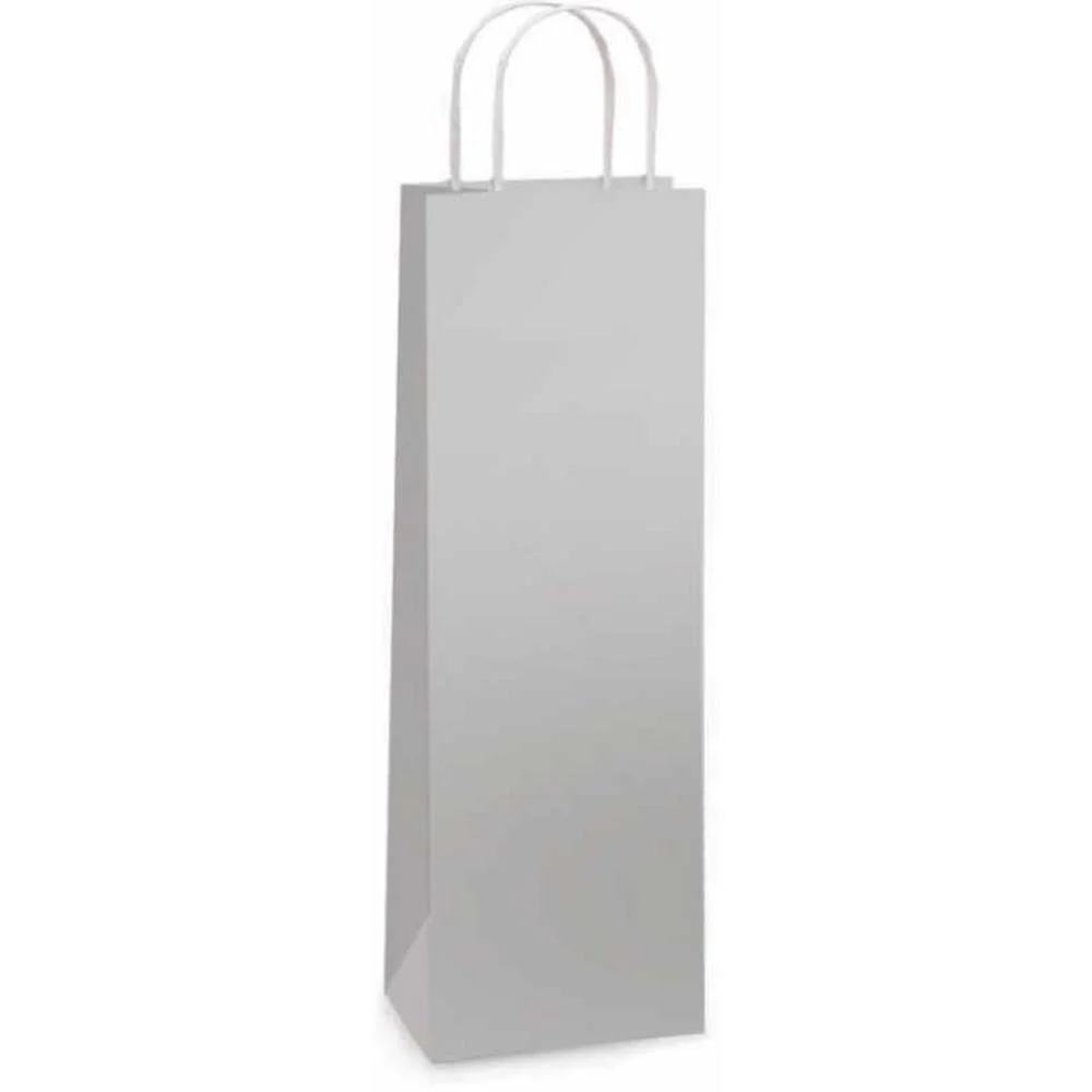 Embalagem Para Garrafa Sacola Lamin.prata 35X13X8Cm Packpel (Pct.c/10)
