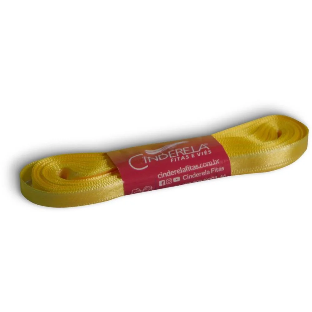 Fita De Cetim 07Mm 10M. Amarelo Canario Cinderela