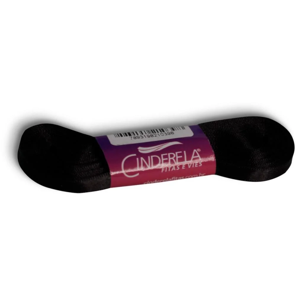 Fita De Cetim 07Mm 10M. Preto Cinderela