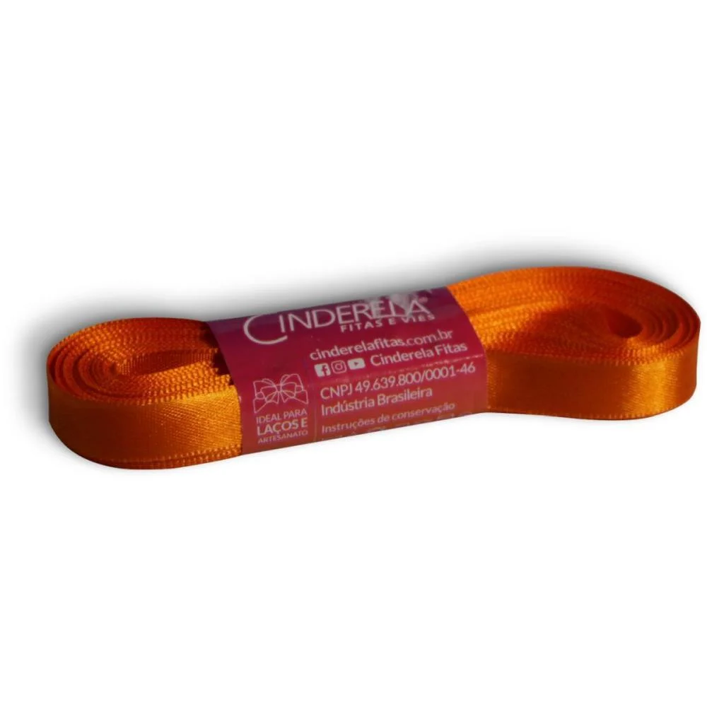Fita De Cetim 10Mm 10M. Laranja Cinderela