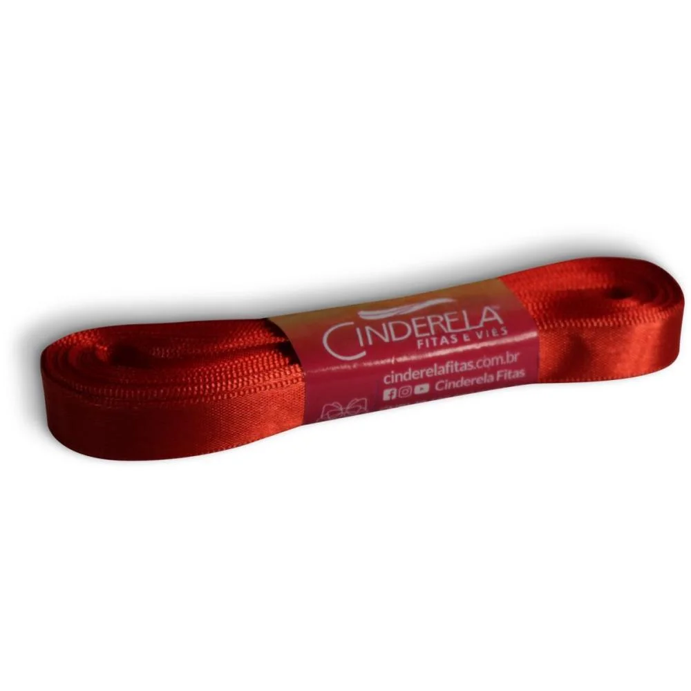 Fita De Cetim 10Mm 10M. Vermelho Paixao Cinderela