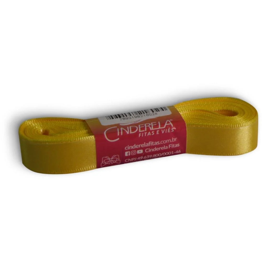 Fita De Cetim 15Mm 10M. Amarelo Canario Cinderela
