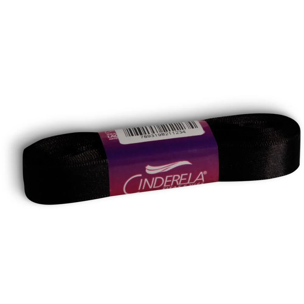 Fita De Cetim 15Mm 10M. Preta Cinderela